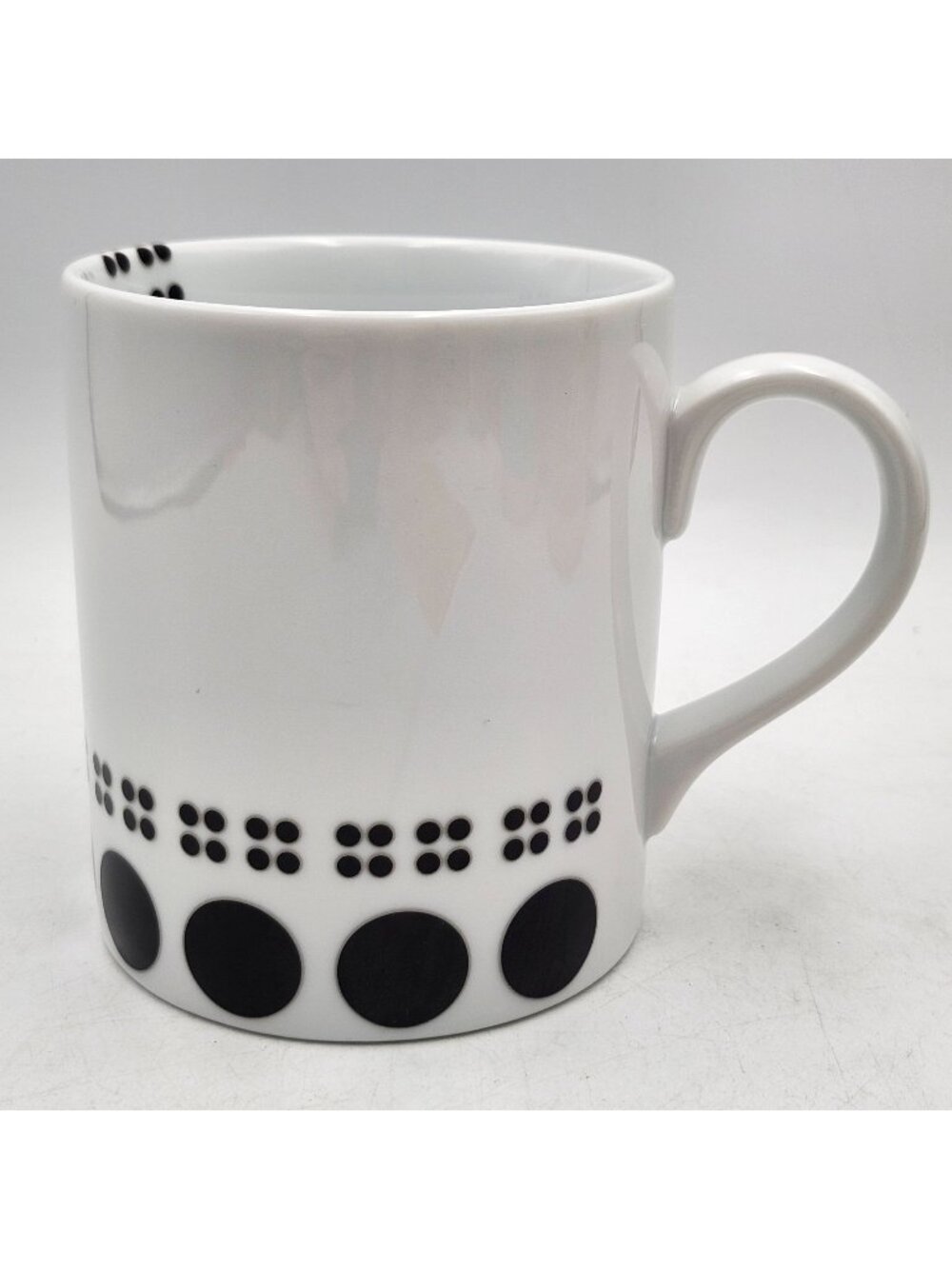 Studio Nova Columbus Circle Black Porcelain Mug Modern Black Dot Design 10oz